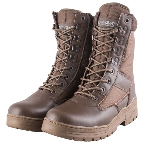 dark brown tactical boots